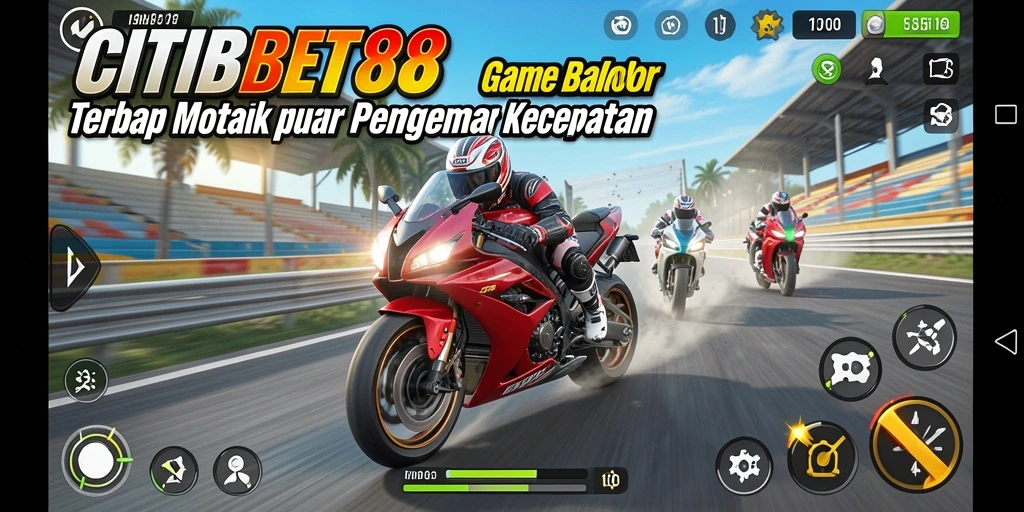 Screenshot gameplay CITIBET88 yang menampilkan aksi balap motor yang mendebarkan.