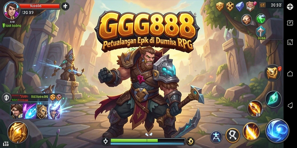 Screenshot GGG888 menampilkan pertarungan epik di dunia RPG yang menakjubkan.