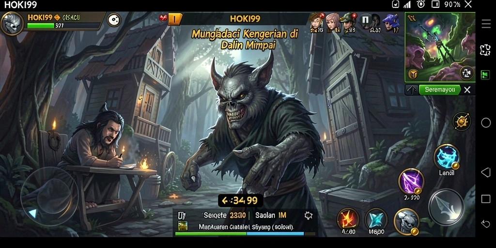 Tampilan gameplay menegangkan dalam HOKI99 dengan suasana mencekam.