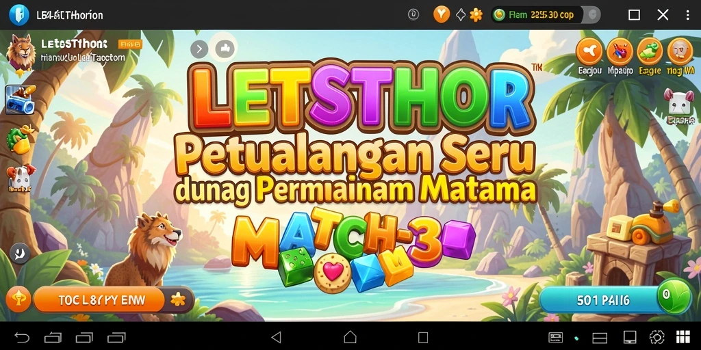 Screenshot menunjukkan permainan seru dengan tantangan Match-3.