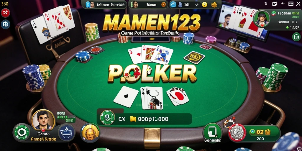 Screenshot MAMEN123 menunjukkan gameplay seru dan mendebarkan dalam permainan Poker.