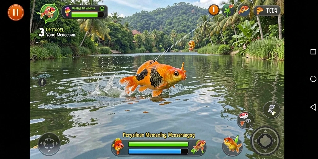 Tampilan gameplay memancing yang mendebarkan di OHTOGEL.