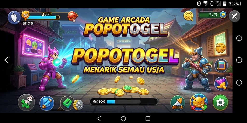 Tangkapan layar game POPOTOGEL menunjukkan keseruan gameplay Arcade.