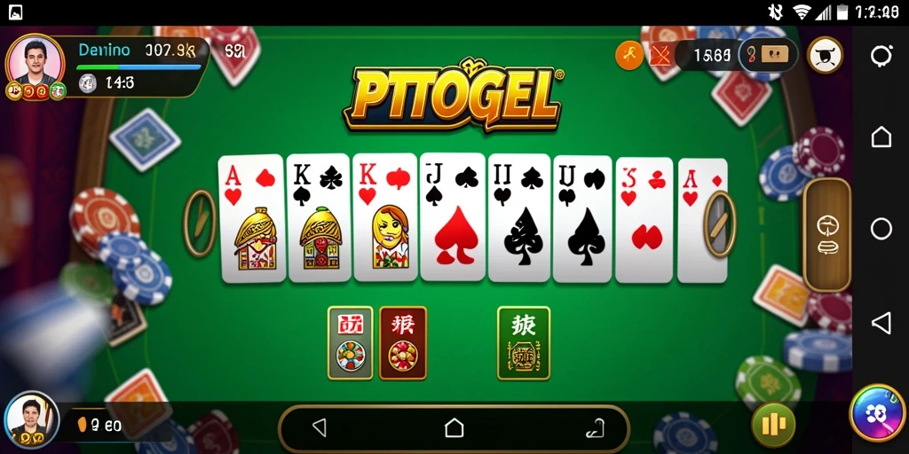 Screenshot gameplay PTTOGEL dengan aksi seru Domino.