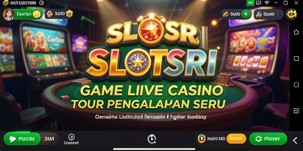 Screenshot gameplay SLOTSRI yang menampilkan dealer langsung dan interaksi pemain.