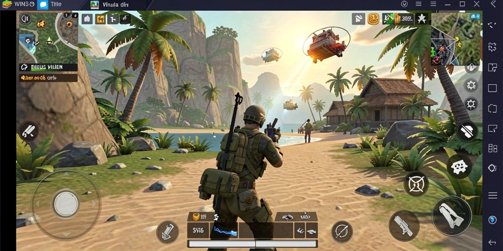 Tangkapan layar gameplay WIN33 menampilkan aksi seru dalam pertempuran TPS.
